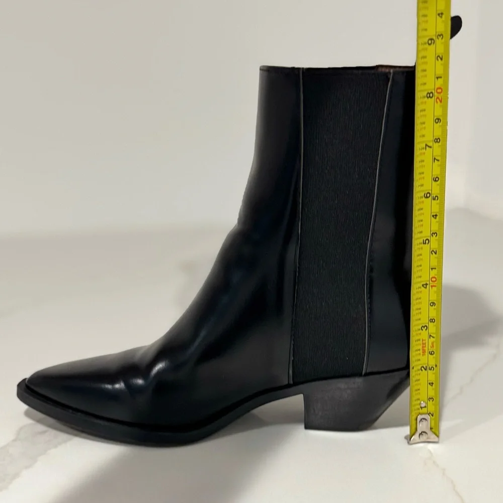 H & M Black Ankle Cowboy Boots - Picture 6 of 9